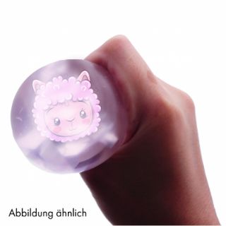 Obrázek z Míček růžový mačkací lama se třpytkami 6,5cm (12) 
